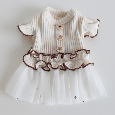 Haljina za pse i mačke, prsluk, zvijezda, retro suknja s letećim rukavima, dizajn suknje za štene za kućne ljubimce, odjeća za jesen/zimu, 5 veličina, 2 boje