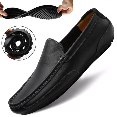 Pantofi din piele pentru bărbați, de lux, la modă, 2024, ocazional, pantofi formali, mocasini pentru bărbați, italieni, negri, pantofi de conducere, pantofi pantofi