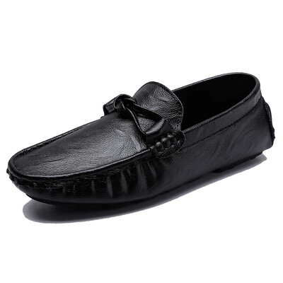 Nahast vabaajajalatsid Brändi Meeste kontorijalatsid Meeste Lamedad Neljavärvilised Loaferid Pidulikud Mokassiinid Must Suur Suurus 47