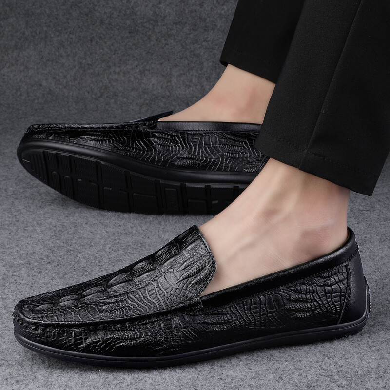 Itaalia vabaajajalatsid Meeste jalatsid Nahk bränd Meeste Loafers Kingad Slip on Business Mokassiinid Hingavad meeste sõidujalatsid Tenis Masculino