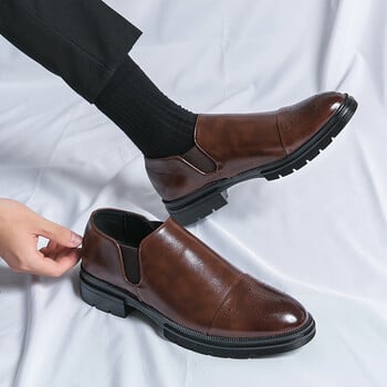 Νέα Μόδα Γνήσιο Δερμάτινο Ανδρικά Loafers Ανδρικά Μποτάκια Αστραγάλου Casual Χειροποίητο Επίσημο Σλιπ σε παπούτσια Brogue Boat Loafers επαγγελματικών γνωριμιών