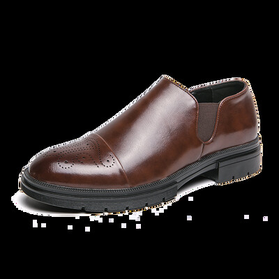 Нова мода Мъжки мокасини от естествена кожа Боти до глезена Мъжки ежедневни ръчно изработени официални обувки с приплъзване на броги Мокасини за бизнес срещи