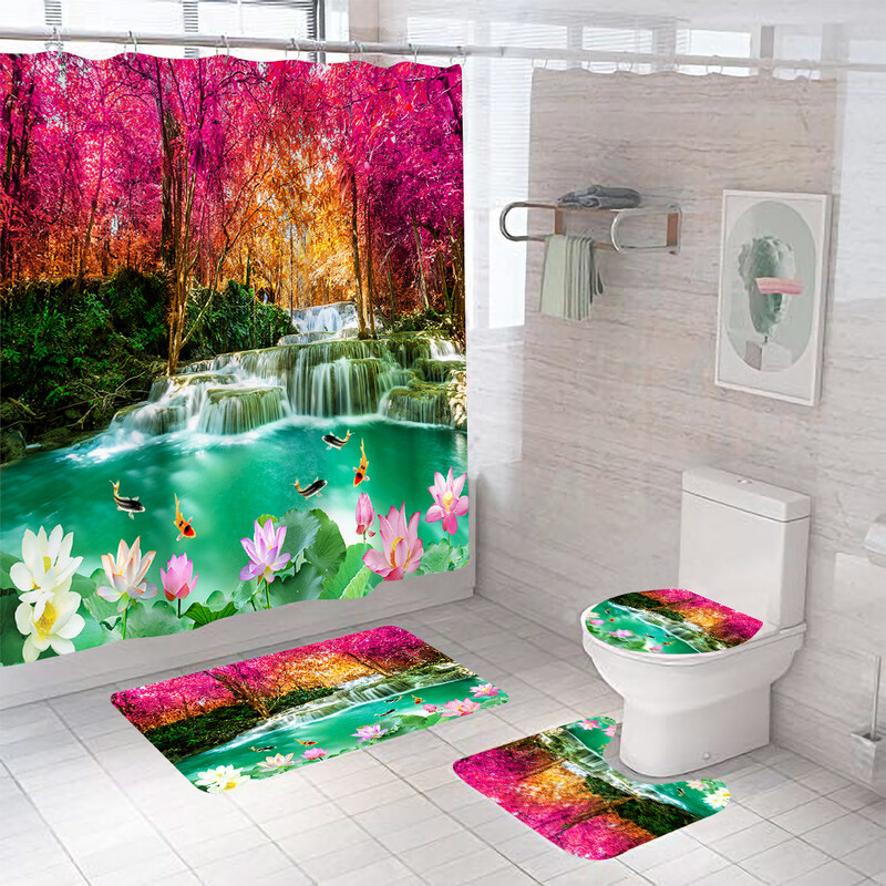 Vannitoa kardin, polüester veekindel dušikardina komplekt