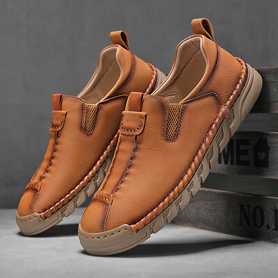 Muške prozračne ležerne kožne natikače Udobne natikače Mekane mokasine Penny za muškarce Lagane muške cipele za čamac