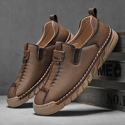 Muške prozračne ležerne kožne natikače Udobne natikače Mekane mokasine Penny za muškarce Lagane muške cipele za čamac