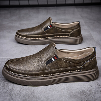 Proljetne luksuzne natikače Muške natikače s debelim potplatom Modne poslovne formalne kožne cipele za slobodno vrijeme na otvorenom s debelim potplatima