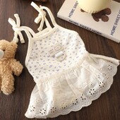 Čipkana cvjetna kamizol haljina za kućne ljubimce Odjeća za kućne ljubimce Teddy prozračna ljetna odjeća za štene Puppy može vući cvjetnu haljinu princeze