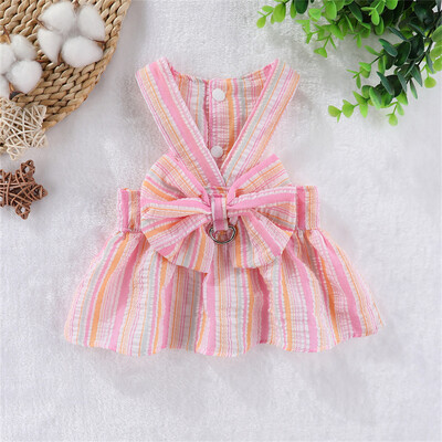 Ogoljena haljina za pse Ljetne haljinice s pojasom bez povlačenja Odjeća s mašnama Odjeća za mačke i pse za male pse Chihuahua Suknja za kućne ljubimce Zelena