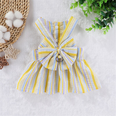 Ogoljena haljina za pse Ljetne haljinice s pojasom bez povlačenja Odjeća s mašnama Odjeća za mačke i pse za male pse Chihuahua Suknja za kućne ljubimce Zelena