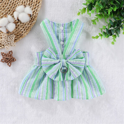 Ogoljena haljina za pse Ljetne haljinice s pojasom bez povlačenja Odjeća s mašnama Odjeća za mačke i pse za male pse Chihuahua Suknja za kućne ljubimce Zelena