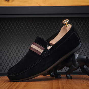 Ανδρικά casual loafers, ευέλικτα παπούτσια με μαλακή σόλα, μονόποδα casual ανδρικά δερμάτινα παπούτσια, ελαφριά αντιολισθητικά παπούτσια για σκάφος