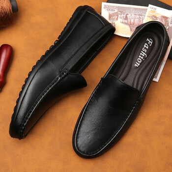 2024 Ανδρικά παπούτσια για σκάφος Business Breathable Ανδρικά Loafers Παπούτσια Μοκασίνια Επίπεδα παπούτσια Casual από γνήσιο δέρμα υποδήματα Slip on Antislip