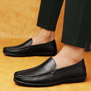 2024 Ανδρικά παπούτσια για σκάφος Business Breathable Ανδρικά Loafers Παπούτσια Μοκασίνια Επίπεδα παπούτσια Casual από γνήσιο δέρμα υποδήματα Slip on Antislip