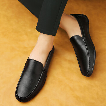 2024 Ανδρικά παπούτσια για σκάφος Business Breathable Ανδρικά Loafers Παπούτσια Μοκασίνια Επίπεδα παπούτσια Casual από γνήσιο δέρμα υποδήματα Slip on Antislip