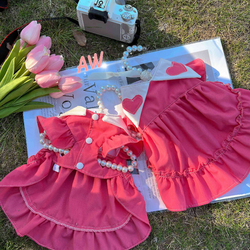 Mood Südakleit Kutsikas Koer Riided Armsad Väikesed Koerad Riietus Lemmikloomarõivad Armsad Kevadsuvi Roosa Tüdrukute Hingav Puudel