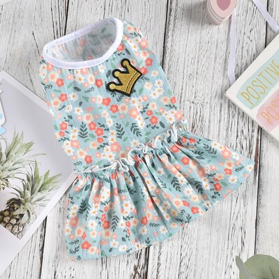 Haine florale pentru câini de talie mică, vară, primăvară, cățeluș 2020, rochie nouă, mărimea XS până la 4XL, fustă la modă, buldog francez, corgi, pisică