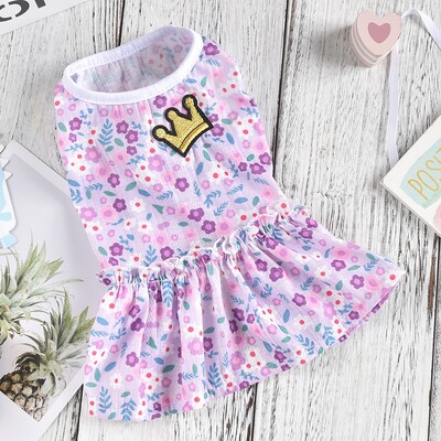 Haine florale pentru câini de talie mică, vară, primăvară, cățeluș 2020, rochie nouă, mărimea XS până la 4XL, fustă la modă, buldog francez, corgi, pisică