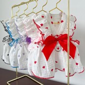 Ljetna odjeća za pse Tanka rashladna haljina za pse Mašna Suknja za kućne ljubimce s printom srca Mače Kostim za štene Chihuahua Bichon Yorkie Djevojčice Prsluk za pse