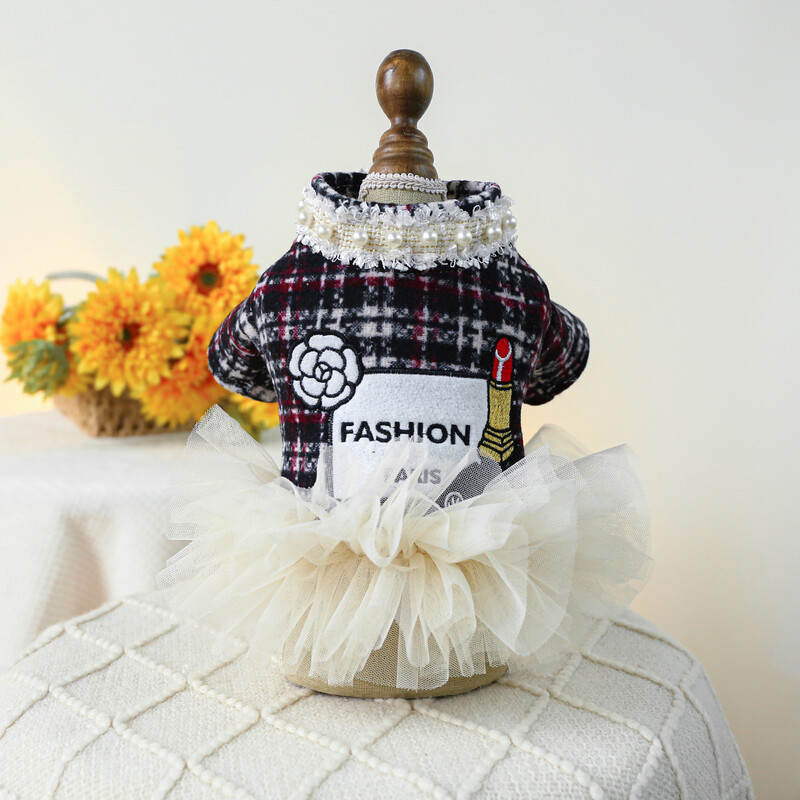 Small Dog Cat Dress T-Shirt Σχέδιο κραγιόν Πουλόβερ Pet Puppy Hoodie Ρούχα φθινοπώρου/άνοιξης Ενδύματα 5 μεγεθών