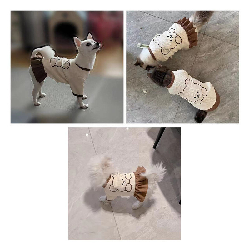 Pseća majica za srednje pse Odjeća Haljina za male pse Djevojčica Dječak Štene Prozračni mekani kostim za pse za kućne ljubimce Mačke