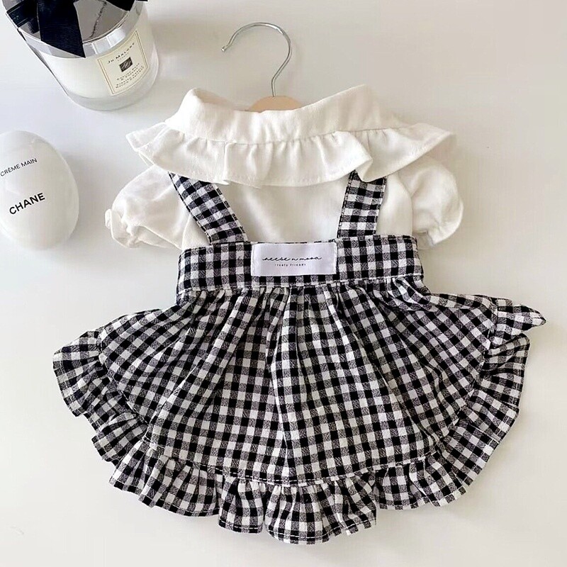 Haljina za kućne ljubimce za pse, male pse, ljetna karirana suknja s naramenicama za kućne ljubimce, haljina za princezu slatke mačke, luksuzna košulja za kućne ljubimce, odjeća za pse čivavu