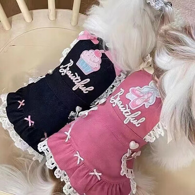 Câini Rochii pentru câini de talie mică Haine pentru pisici Fusta din blugi pentru animale de companie Modele de primăvară și toamnă Stil prințesă Barbie Drăguț
