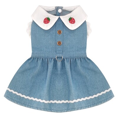 Luksuzna suknja za pse Traper haljina za kućne ljubimce za malog psa Slatki psić Suknja princeze Modna haljina za mačke Haljina s rukavima za ljubimce Odjeća za pse