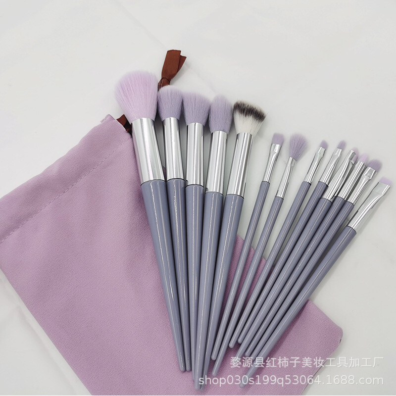 Beauty Sijiqing Soft Bristle makiažo šepetėlių rinkinys 13vnt skaistalai, akių šešėliai, maskuoklis, makiažo pagrindas ir pudrą paryškinantis šepetėlis