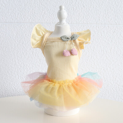 Haljina za pse i mačke, prsluk, šareni gradijent, dizajn suknje od pređe, suknja za štene za kućne ljubimce, jesensko/zimska odjeća, 5 veličina, 3 boje