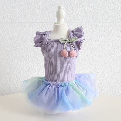 Haljina za pse i mačke, prsluk, šareni gradijent, dizajn suknje od pređe, suknja za štene za kućne ljubimce, jesensko/zimska odjeća, 5 veličina, 3 boje