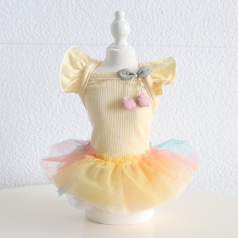 Haljina za pse i mačke, prsluk, šareni gradijent, dizajn suknje od pređe, suknja za štene za kućne ljubimce, jesensko/zimska odjeća, 5 veličina, 3 boje