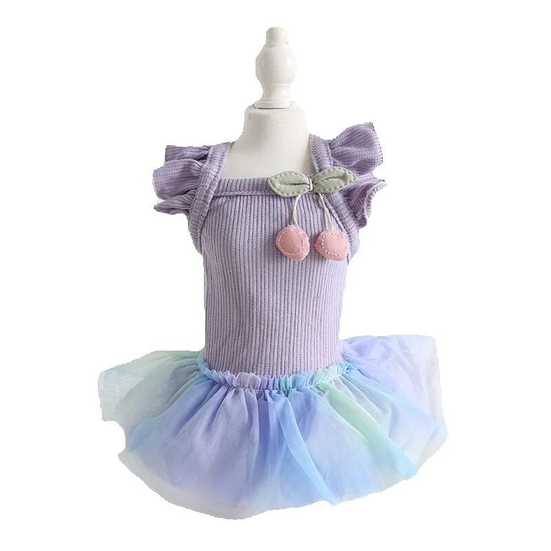 Haljina za pse i mačke, prsluk, šareni gradijent, dizajn suknje od pređe, suknja za štene za kućne ljubimce, jesensko/zimska odjeća, 5 veličina, 3 boje