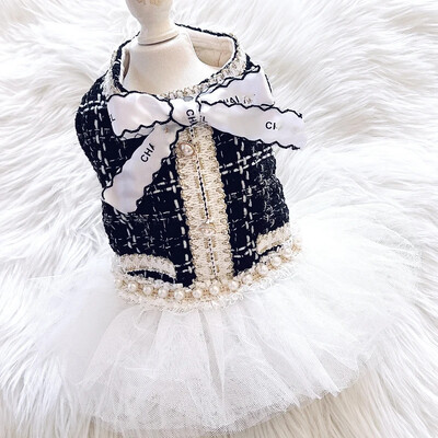 Čipkana haljina za pse za kućne ljubimce Luksuzna odjeća za pse Tutu suknja Princess paperjasta suknja Pamučna odjeća Odjeća za kućne ljubimce