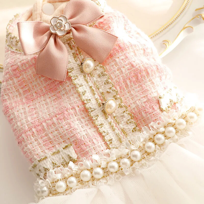 Čipkana haljina za pse za kućne ljubimce Luksuzna odjeća za pse Tutu suknja Princess paperjasta suknja Pamučna odjeća Odjeća za kućne ljubimce