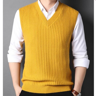 2024 Pulover Vest Bărbați Plus Size S-4XL Primăvară Toamnă Oversize Veste Bărbați Solid Simplu All-metch V-gate Cuplus Retro Kaki Soft