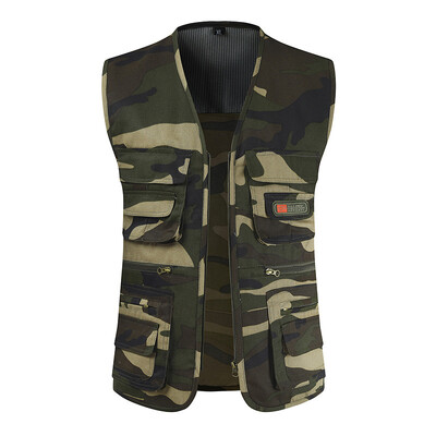 Ανδρικό γιλέκο μόδας 2020 με λαιμόκοψη αμάνικο τσέπη παραλλαγής μεγάλου μεγέθους XL-4XL Casual, αναπνέον, ανδρικό μπουφάν που πλένεται