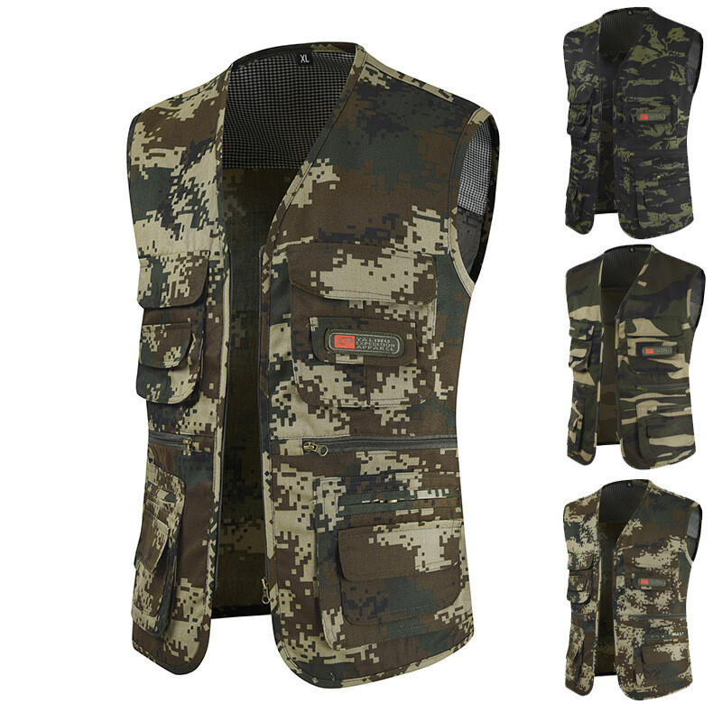 Ανδρικό γιλέκο μόδας 2020 με λαιμόκοψη αμάνικο τσέπη παραλλαγής μεγάλου μεγέθους XL-4XL Casual, αναπνέον, ανδρικό μπουφάν που πλένεται