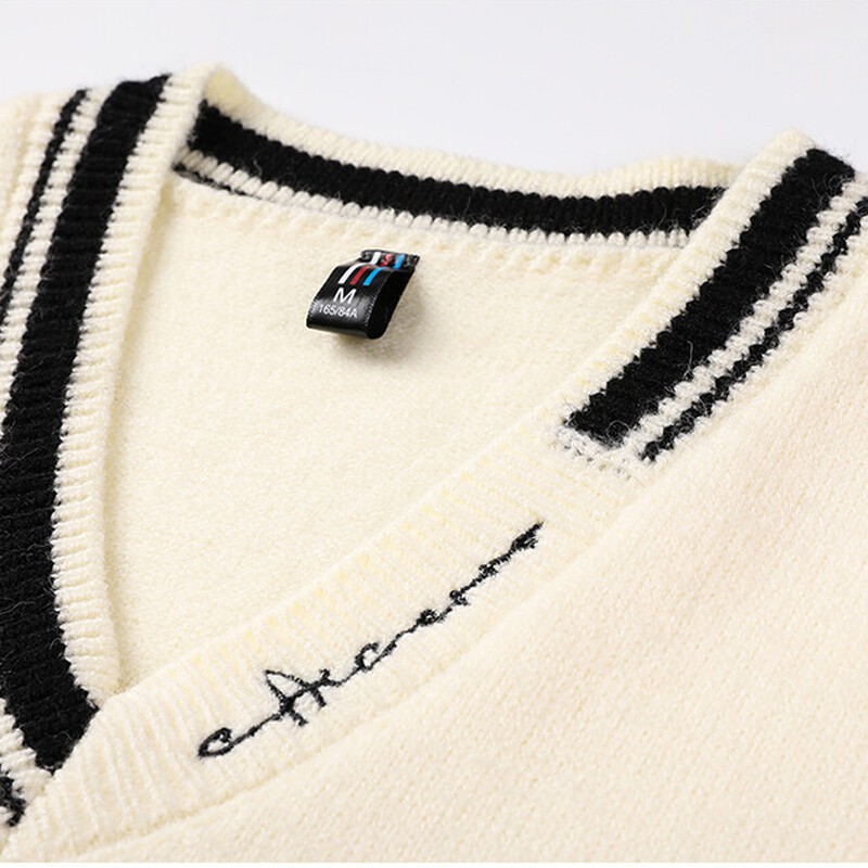 Muški pleteni prsluk u korejskom stilu, džemper bez rukava, plus veličina, 100 kg patchwork pulover s V izrezom za jesen i zimu 00026