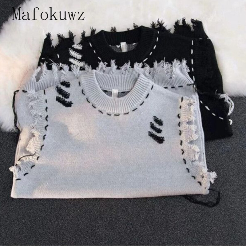 Američki stil Destroyed Raw Edge Vest pulover Muški High Street široki ležerni osobni veste bez rukava Muška odjeća