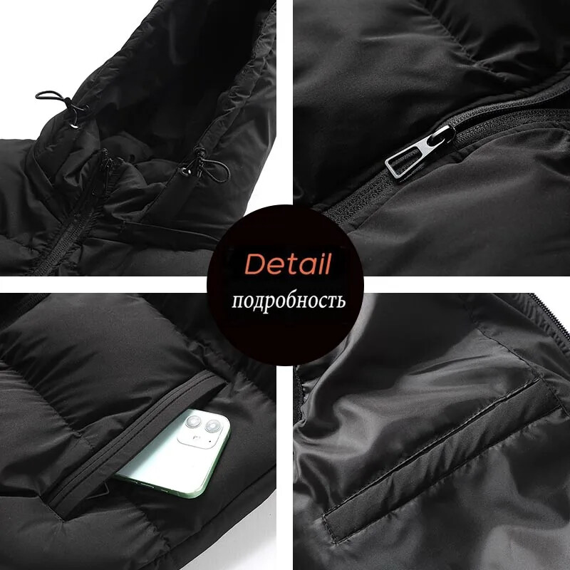 Meeste sügisene paksust puuvillasest varrukateta vestid jakk jakk Meeste talvine soe eemaldatav müts Välisriided vest kapuutsiga vest jakk meestele