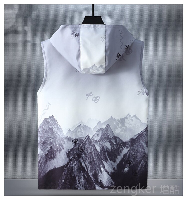 Veliki radni prsluk s kapuljačom, muški, veliki, široki, tanki, proljetni i ljetni prsluk, muški 11XL prsluk za muškarce