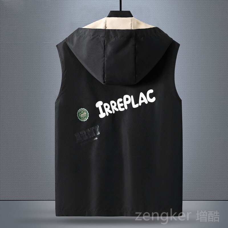 Ekstra veliki radni prsluk s kapuljačom, muški veliki široki široki prsluk s više džepova, proljetni i ljetni muški prsluk 11XL