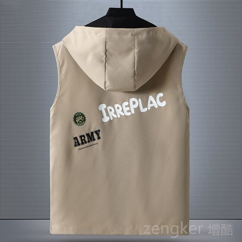 Ekstra veliki radni prsluk s kapuljačom, muški veliki široki široki prsluk s više džepova, proljetni i ljetni muški prsluk 11XL