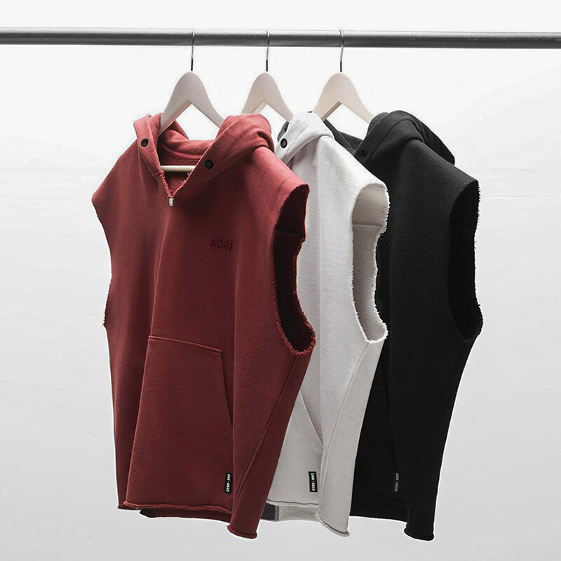 Gyms Muška majica s više džepova za bodybuilding, bez rukava, ležerna majica s kapuljačom, biciklistički prsluk, sportska majica za vježbanje, muški