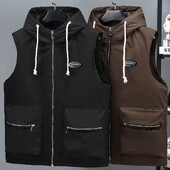 Novi podstavljeni prsluk Plus Fat Plus Size Casual korejski prsluk Radna odjeća Modna studentska muška jesen zima Fat Plus veliki patentni zatvarač