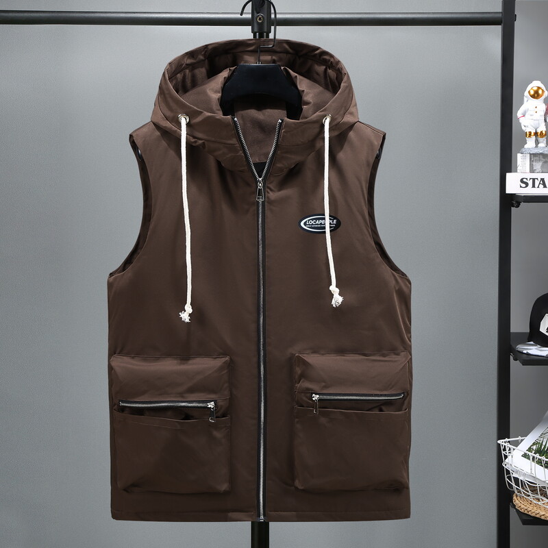 Novi podstavljeni prsluk Plus Fat Plus Size Casual korejski prsluk Radna odjeća Modna studentska muška jesen zima Fat Plus veliki patentni zatvarač