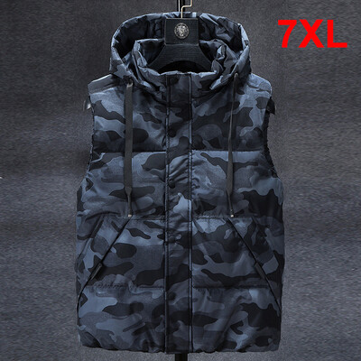 Vestă de camuflaj Moda bărbați Jachete fără mâneci 7XL Veste de mărime Plus Primăvara Toamnă Veste Camo Mantoane Bărbați Mărime mare 7XL
