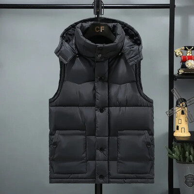 Army Green prsluk za muškarce, pamučni šešir, odvojiva jakna bez rukava, modna odjeća za proljeće i jesen, muška jakna, velika veličina 5XL