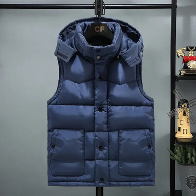 Army Green prsluk za muškarce, pamučni šešir, odvojiva jakna bez rukava, modna odjeća za proljeće i jesen, muška jakna, velika veličina 5XL