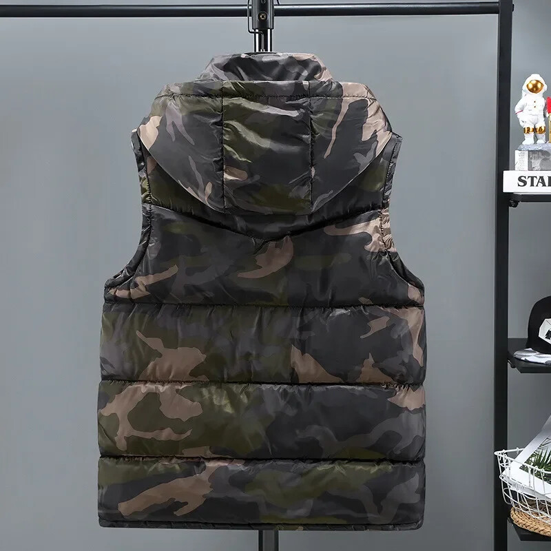 Army Green prsluk za muškarce, pamučni šešir, odvojiva jakna bez rukava, modna odjeća za proljeće i jesen, muška jakna, velika veličina 5XL